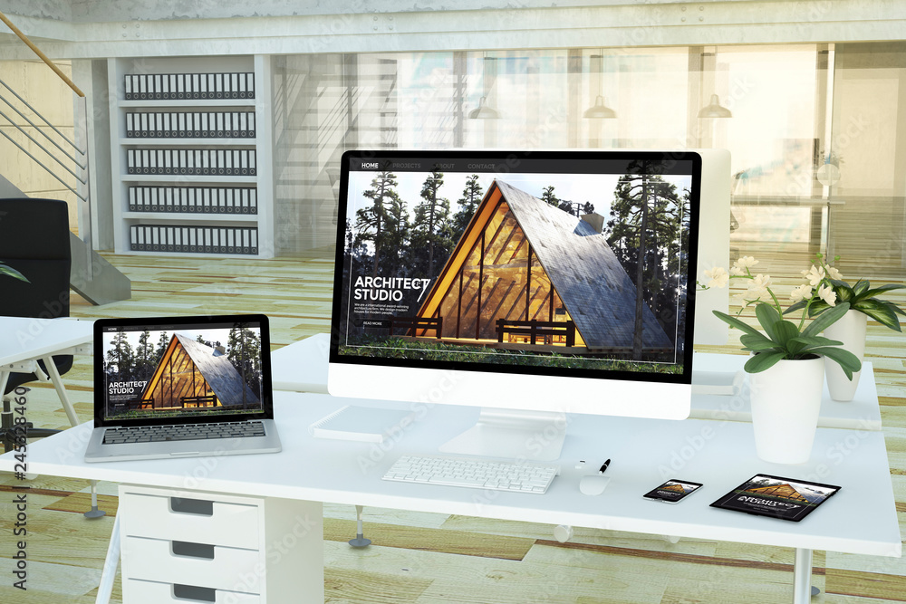 Poster responsive devices architect studio website
