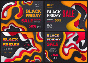 Black Friday Special Offer Discounts Sales Set