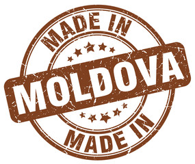 made in Moldova brown grunge round stamp