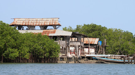 Obraz premium Huts of fishermen