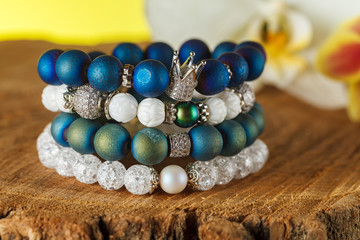 Beautiful jewelry made of natural stones and exquisite accessories