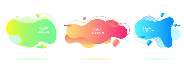 Abstract liquid shapes. Organic flowing forms. Vivid fluid backgrounds.