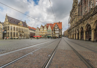 Bremen, Germany - Old Town Bremen displays a huge number of beautiful landmarks, with its churches, historical buildings, murales and contemporary palaces