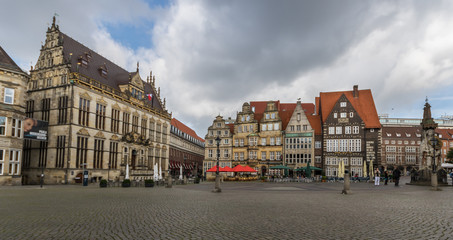 Bremen, Germany - Old Town Bremen displays a huge number of beautiful landmarks, with its churches, historical buildings, murales and contemporary palaces