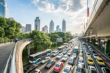 Fototapete Verkehr in Shanghai, Volksrepublik China © eyetronic