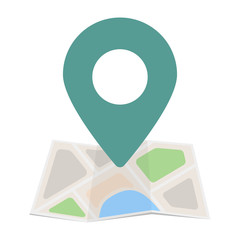 Map Icon with Location Label. Map icon with a point for application. Vector illustration.