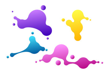 Abstract geometric shapes. Liquid gradient banners isolated on white. Fluid vector background. Gradient geometric banners with flowing liquid shapes. Dynamic Fluid design for logo, flyers or