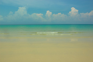 sea on blue sky background