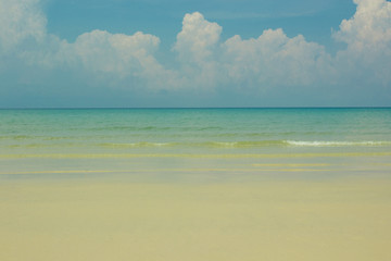 blue sea with blue sky background
