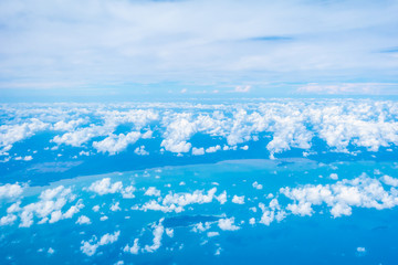 Aerial view of white cloud and blue sky