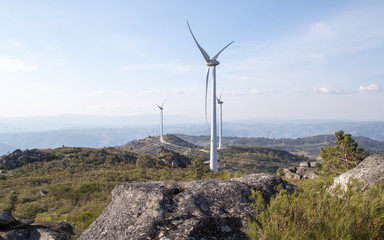 Windturbine in the region of rio Douro, Portugal