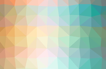 Fototapeta premium Illustration of abstract Blue, Green, Orange horizontal low poly background. Beautiful polygon design pattern.