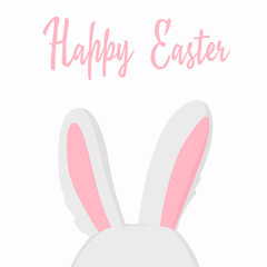 vector illustration easter bunny ears greeting card. Easter .