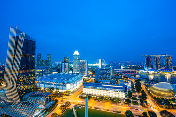 Fototapeta premium Beautiful architecture building exterior of singapore city