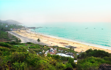 The view of the beach.