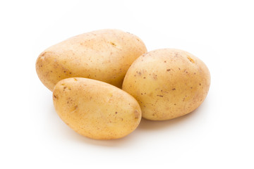 New potato isolated on the white background.