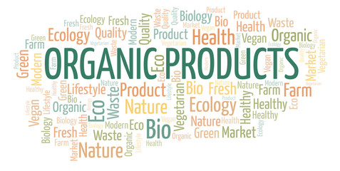 Fototapeta premium Organic Products word cloud.