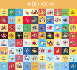 Digital vector 600 color icons set