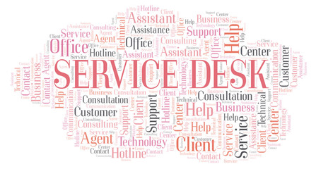 Fototapeta premium Service Desk word cloud.