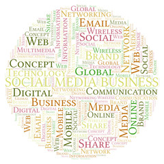 Fototapeta premium Social Media Business word cloud.