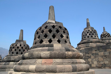 Stupa, s of the famous borobudur temples in java, indonesia