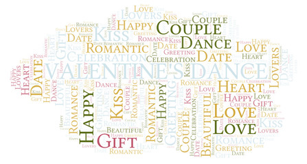 Obraz premium Valentine's Dance word cloud.