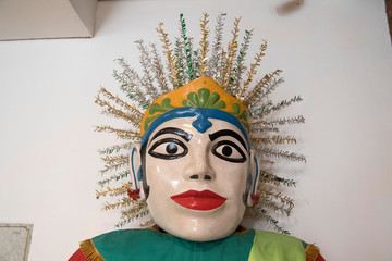 Indonesian mask in the Wajang doll museum in Jakarta