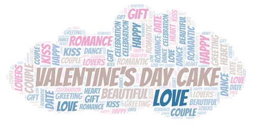 Fototapeta premium Valentine's Day Cake word cloud.