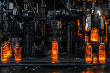 Plant for the production of bottles, glass plant