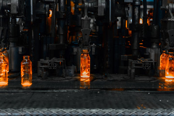 Plant for the production of bottles, glass plant