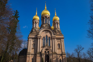 Fototapeta na wymiar Die russisch-orthodoxe Kapelle in Wiesbaden