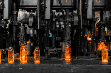 Plant for the production of bottles, glass plant