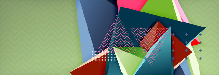Abstract background, colorful minimal abstract triangle composition