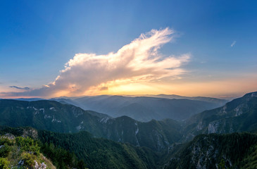 summer sunset in rodopa mountain