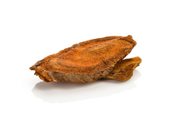 Rhubarb root. Da Huang on white.