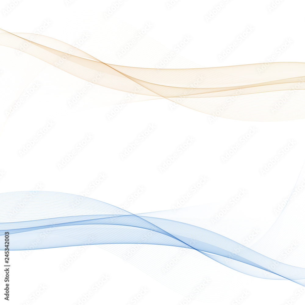 Poster set abstract color smoke wave. transparent smooth vector lines.
