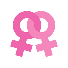 Pink female sign. Vector illustration. EPS 10.