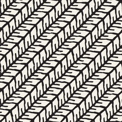 Fototapeta premium Simple ink geometric pattern. Monochrome black and white strokes background. Hand drawn ink diagonal lines.