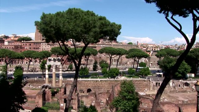 A Pan View Of The Forum of Ceasar in Rome