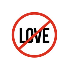 stop love sign symbol