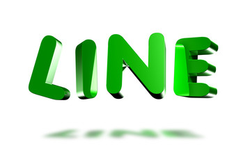 Line 3d white background.
