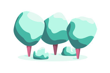 abstract forest with bushes and shadows