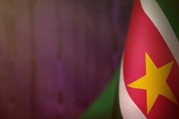 Suriname flag for honour of veterans day or memorial day. Glory to the Suriname heroes of war...