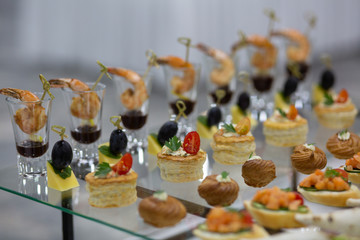 Delicious canapes as event dish