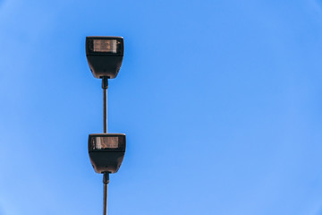 street lighting, supports for ceilings with led lamps. concept of modernization and maintenance of...