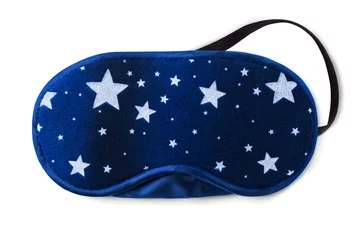 Tuinposter Blue sleeping eye mask, isolated on white background © Yeti Studio