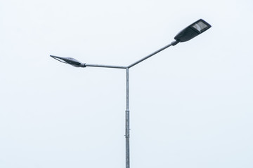 street lighting, supports for ceilings with led lamps. concept of modernization and maintenance of...