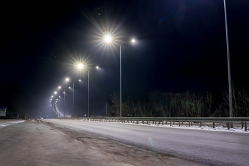 street lighting, supports for ceilings with led lamps. concept of modernization and maintenance of...