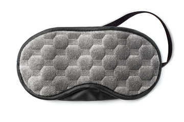 Gray sleeping eye mask, isolated on white background