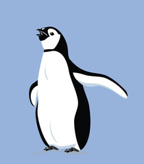 Naklejka premium mały pingwin, płaski obrazek